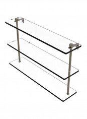 Triple Tiered Glass Shelf Clear/Silver 22inch