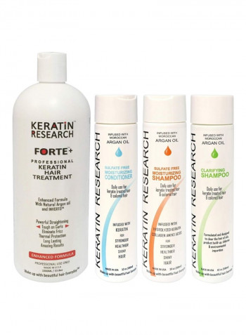 4-Piece Keratin Hair Blowout Treatment, Hair Conditioner And Shampoo