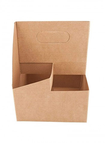 4-Slot Paper Holder Brown 7.2x7.2x9.2inch