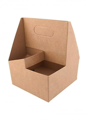 4-Slot Paper Holder Brown 7.2x7.2x9.2inch