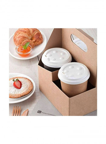 4-Slot Paper Holder Brown 7.2x7.2x9.2inch