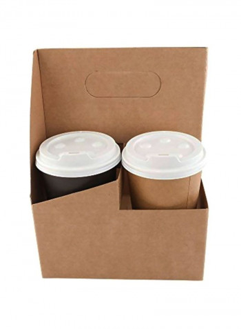 4-Slot Paper Holder Brown 7.2x7.2x9.2inch