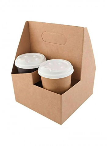 4-Slot Paper Holder Brown 7.2x7.2x9.2inch