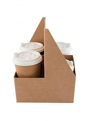 4-Slot Paper Holder Brown 7.2x7.2x9.2inch