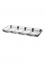 Gap Crystal Platter Transparent/Gold 35centimeter