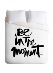 Be In The Moment Printed Duvet Cover Polyester White/Black King