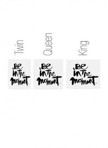 Be In The Moment Printed Duvet Cover Polyester White/Black King