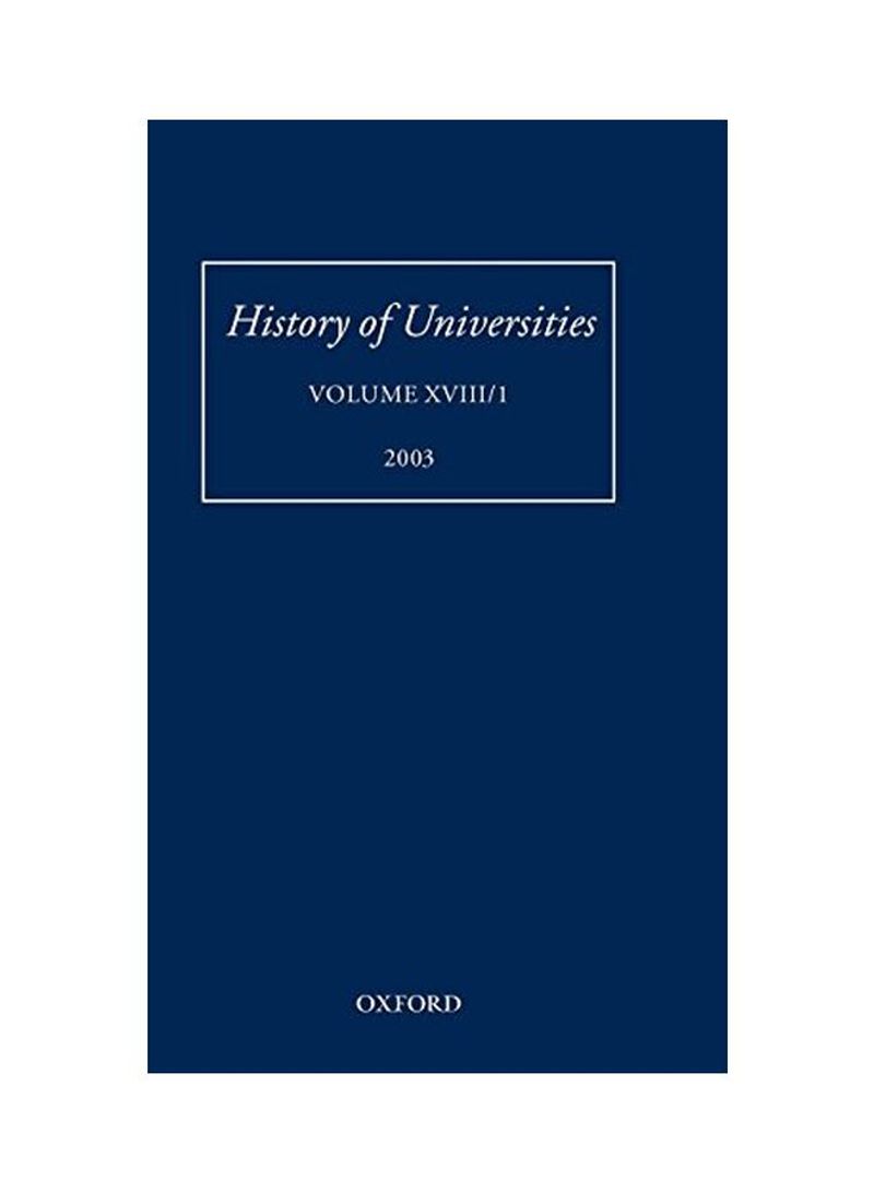History Of Universities: Volume Xviii/1 Hardcover