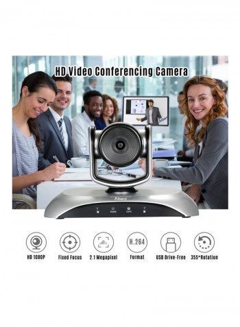 HD Video Conference Webcam 29.70x19.20x22.20centimeter Silver/Black