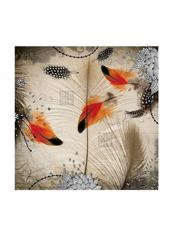 Abolina Feather Dance Duvet Cover Polyester Beige/Orange/Black 108x88inch