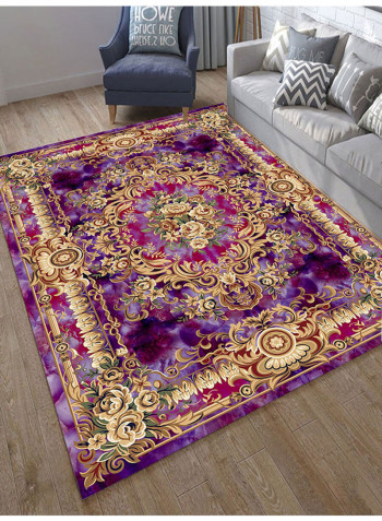 Floral Print Anti-Skidding Floor Mat Multicolour 180(W)x280(L)centimeter
