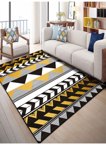 Geometric Patchwork Pattern Print Mat Multicolour 180(W)x280(L)centimeter