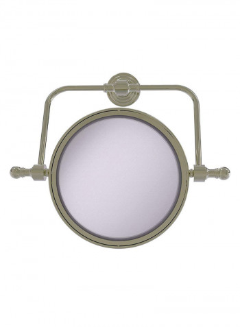 RWM-4 / 2X Retro Wave Collection Swivel Wall Mounted Makeup Magnifying Mirrors Silver