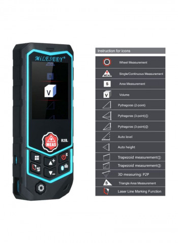 Bluetooth Laser Distance Meter Black 5.4x2.2x1.0inch