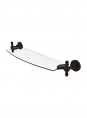 Wall Mounted Glass Shelf Clear/Black 18inch