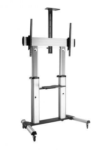 Telescopic Height Adjustable Ultra-Large Display TV Cart Silver/Black