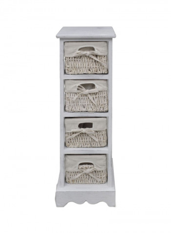 Storage Rack With Weaving Basket White/Beige