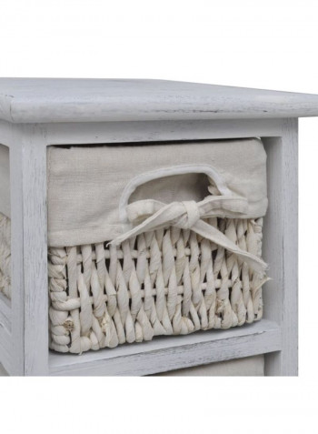 Storage Rack With Weaving Basket White/Beige