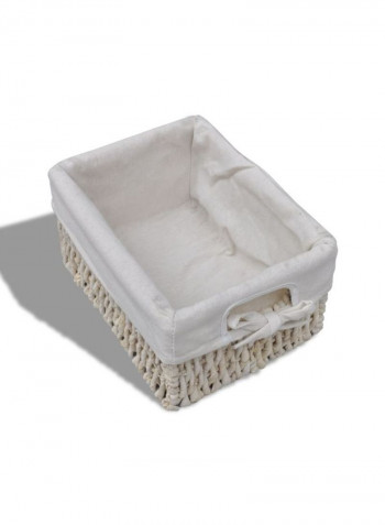 Storage Rack With Weaving Basket White/Beige