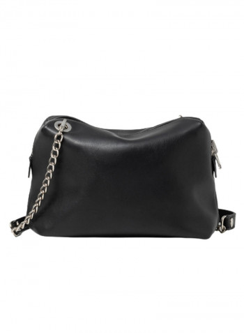 Logo Detail Jennifer Crossbody Bag Black/Silver