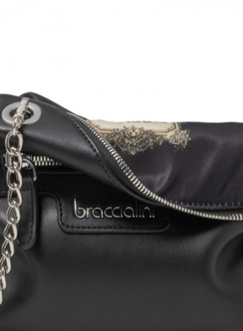 Logo Detail Jennifer Crossbody Bag Black/Silver