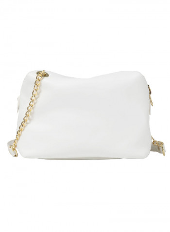 Logo Detail Jennifer Crossbody Bag White/Gold