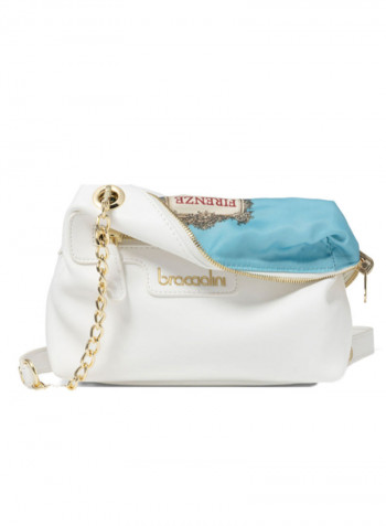 Logo Detail Jennifer Crossbody Bag White/Gold