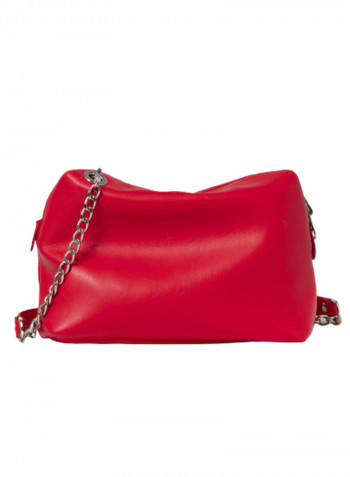 Logo Detail Jennifer Crossbody Bag Red/Silver
