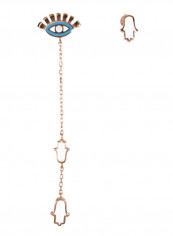 18 Karat Gold Evil Eye Enamel Dangle Earrings تقييمات 18 Karat Gold Evil Eye Enamel Dangle Earrings