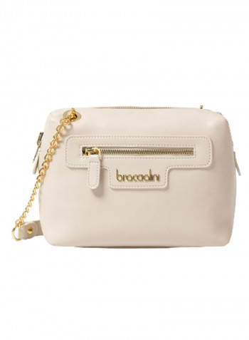 Logo Detail Jennifer Crossbody Bag Light Beige/Gold