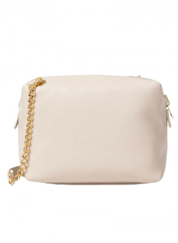Logo Detail Jennifer Crossbody Bag Light Beige/Gold