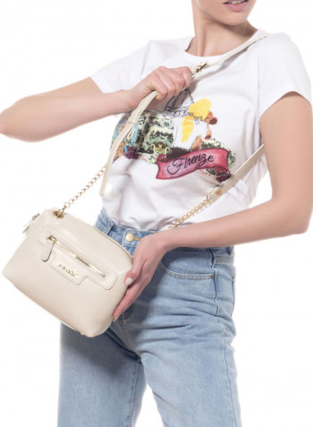 Logo Detail Jennifer Crossbody Bag Light Beige/Gold