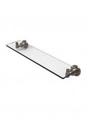 Washing Square Collection Vanity Beveled Edges Glass Shelf Clear/Silver 22inch