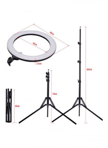 9-Piece LED Ring Video Fill Light Kit Black/White