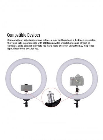 9-Piece LED Ring Video Fill Light Kit Black/White