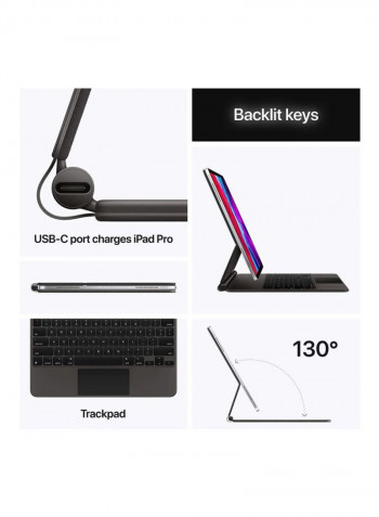 Magic Keyboard For Apple iPad Pro 4th Gen 12.9inch Black
