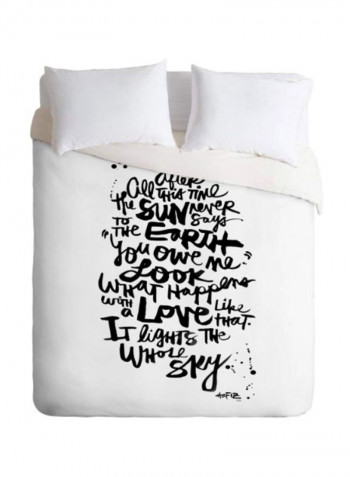 Polyester Duvet Cover Polyester White/Black King
