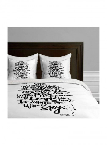 Polyester Duvet Cover Polyester White/Black King