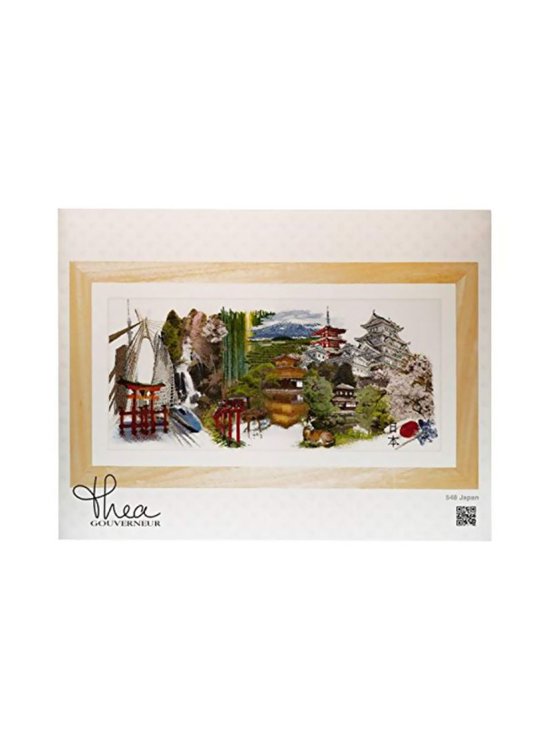 Japan Counted Cross Stitch Kit Green/Red/Brown
