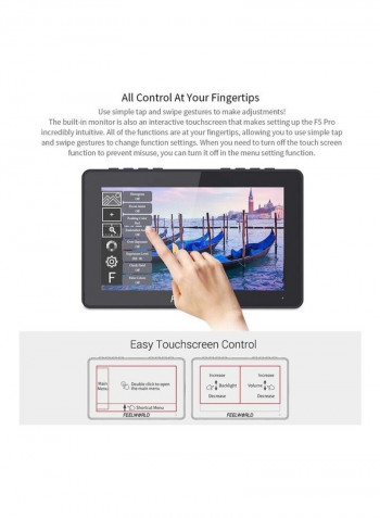 F5 5.5 Inch Touch Screen Monitor For DSLR Camera Black