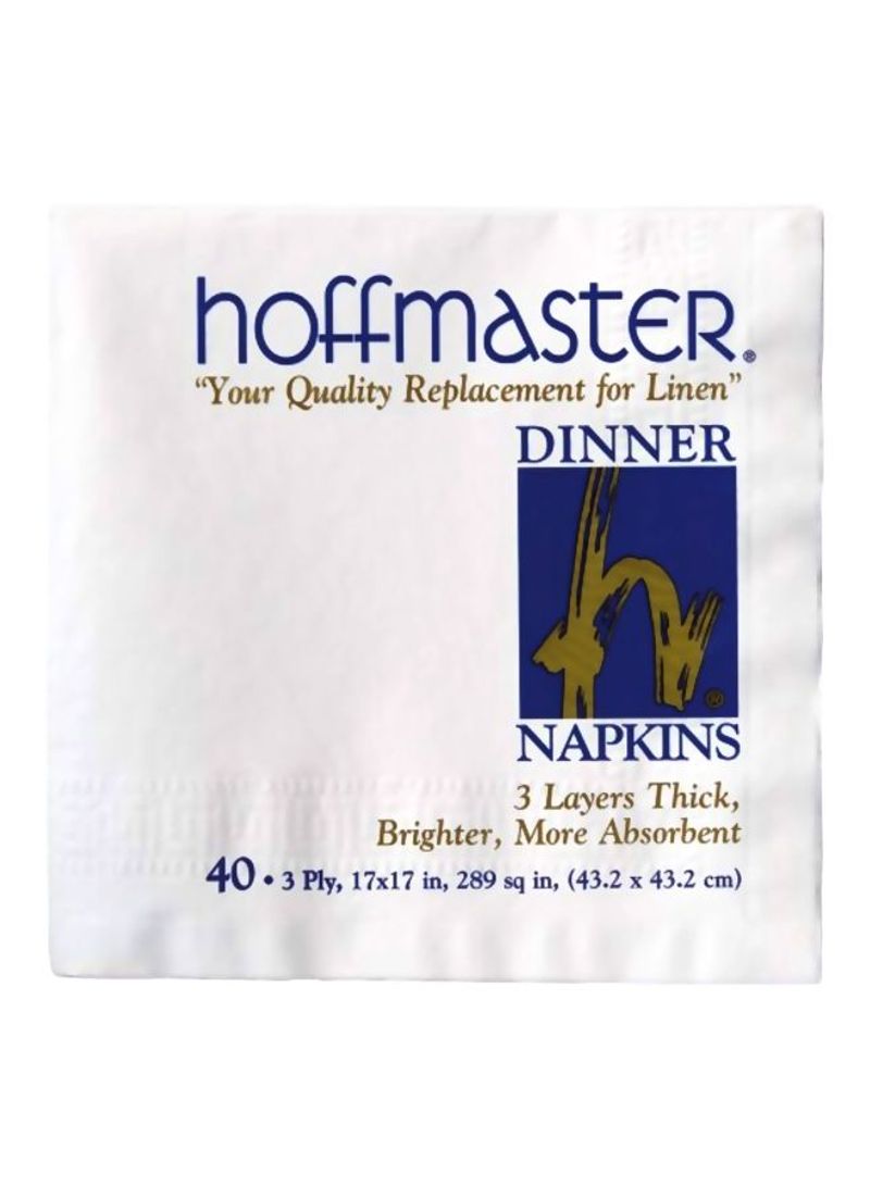 Pack Of 24 Dinner Napkin Set White/Purple 17x17inch