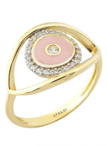 18K White Sapphire Gold Seemeye Ring