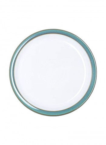 4-Piece Dinner Plates Set White/Teal 11.5x4.8x11.8inch