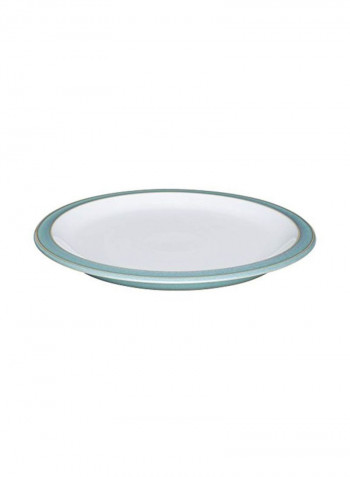 4-Piece Dinner Plates Set White/Teal 11.5x4.8x11.8inch