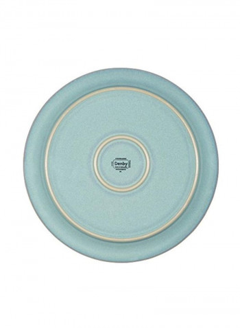 4-Piece Dinner Plates Set White/Teal 11.5x4.8x11.8inch