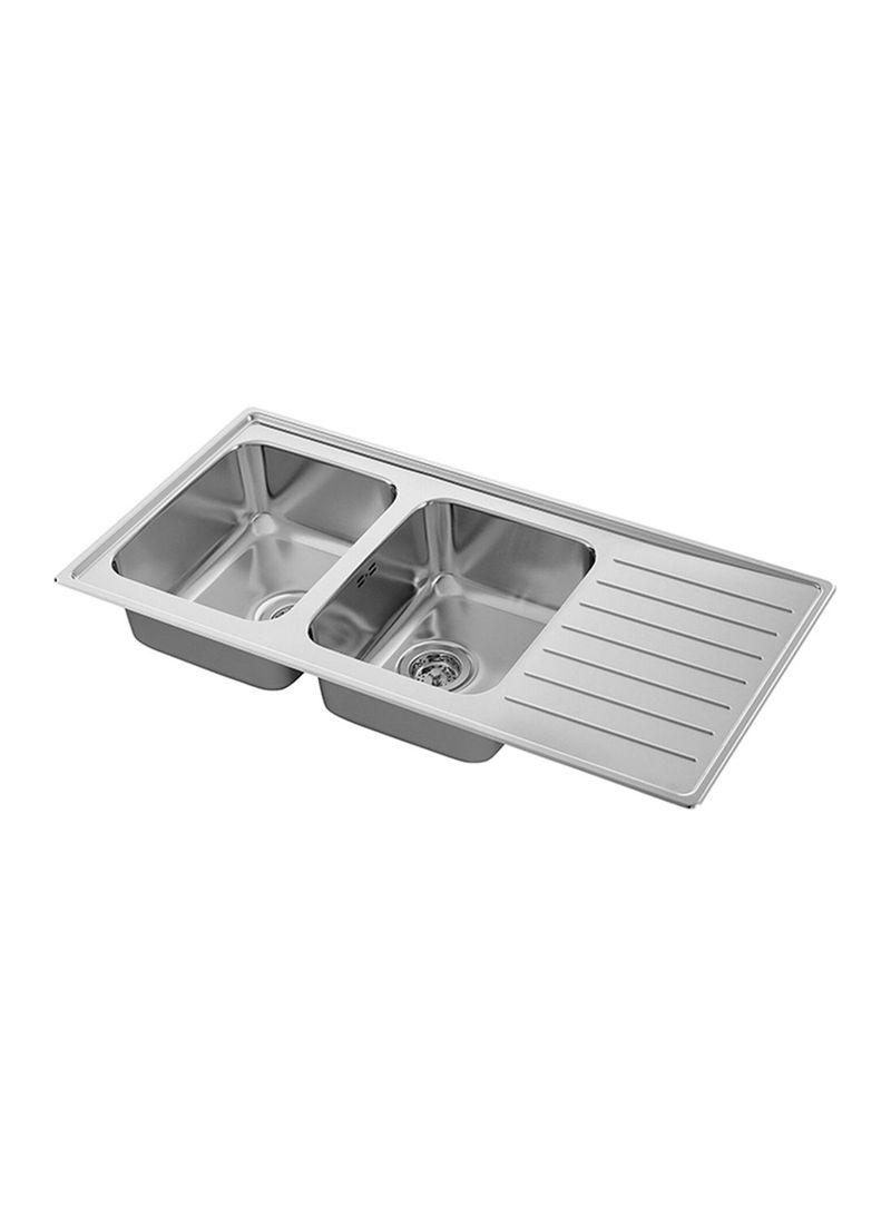 Inset Sink Bowl With Drainboard Multicolour 110x53centimeter