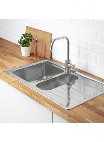 Inset Sink Bowl With Drainboard Multicolour 88x53centimeter