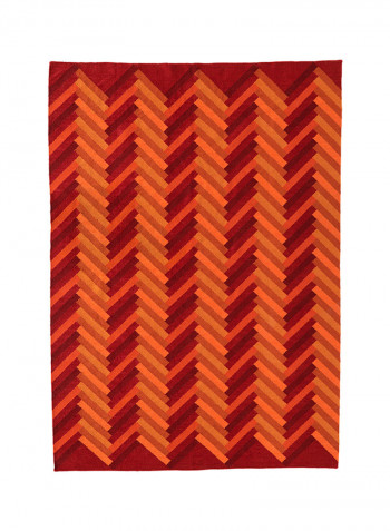Flatwoven Handmade Area Rug Orange 240 x 170centimeter