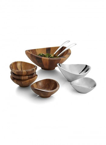 3-Piece Salad Bowl Set Brown