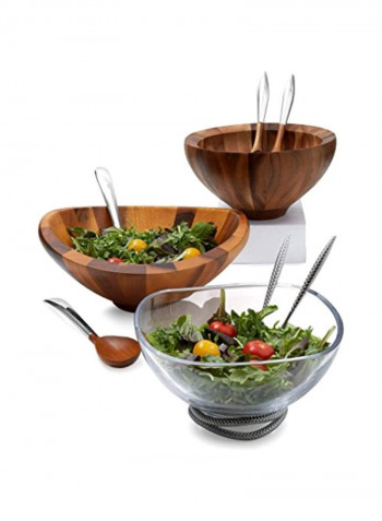 3-Piece Salad Bowl Set Brown